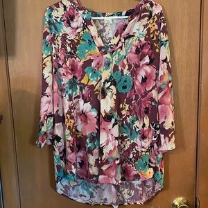 Sew In Love Pink Floral Blouse